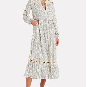 Chic Cream Patterned Maxi Dress